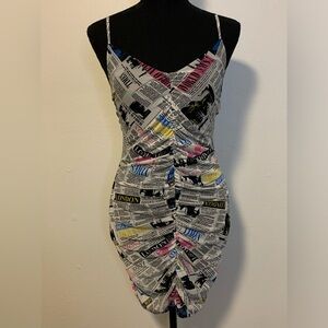Newspaper Print Dress
